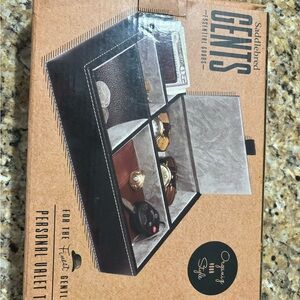 Personal valet. Wallet, watch coin, pocket stuff organizer.